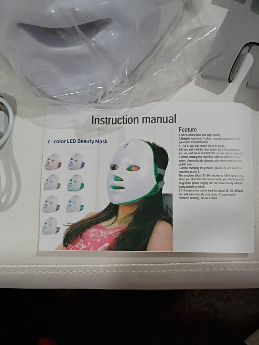 7-Color LED Facial Mask - Light Therapy Mask - Picture 2 of 2